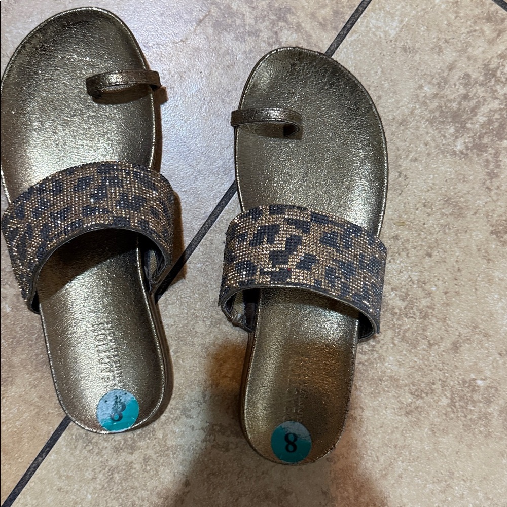 Kenneth Cole Reaction Gold and Brown Sandals